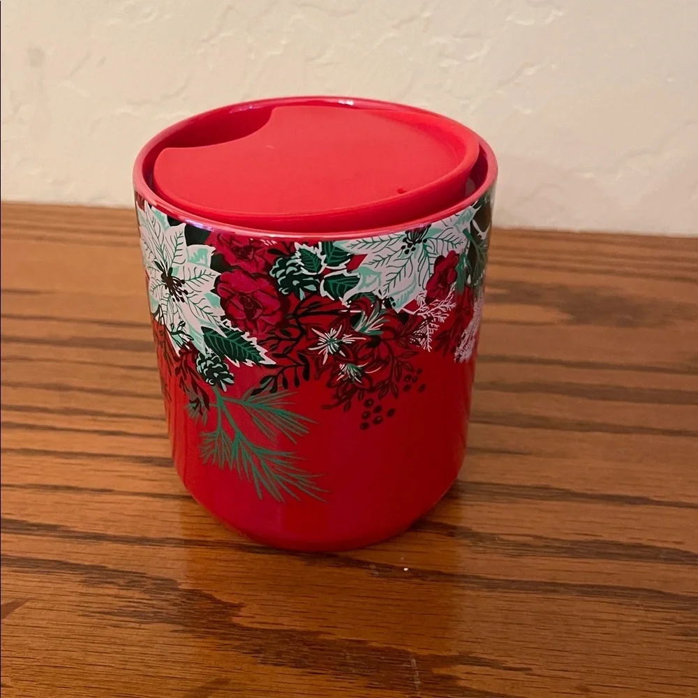 Starbucks holiday Red and Green Floral Tea Mug